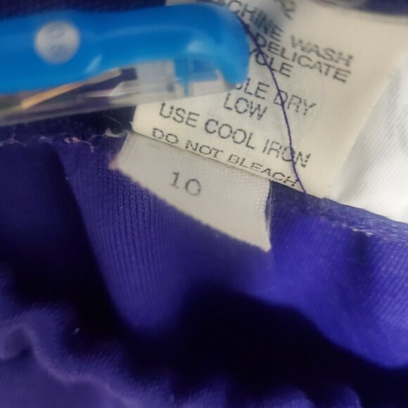 Vintage Devon IGLWU Union Made Indigo Purple Pencil Skirt Size 10 Midi Length - Picture 8 of 8